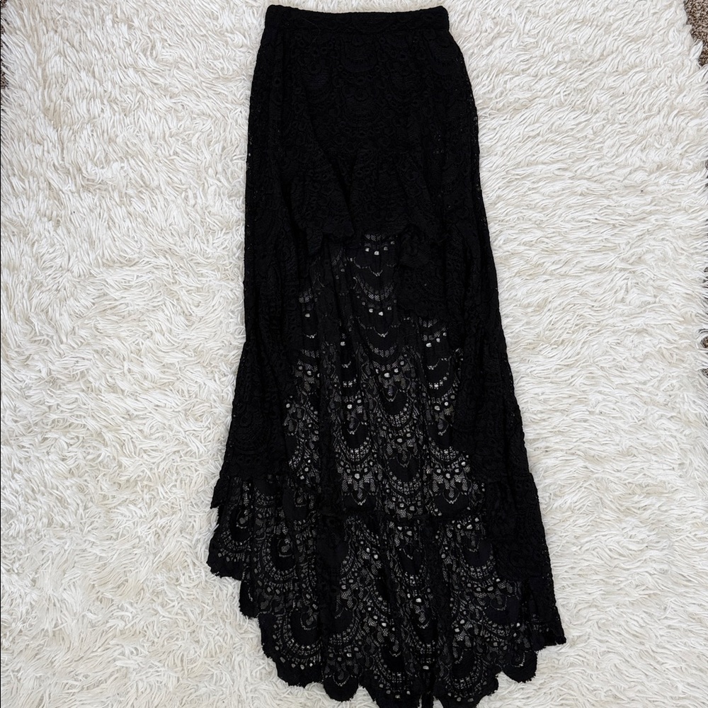 Nightcap Black Lace High Low Skirt Size XS